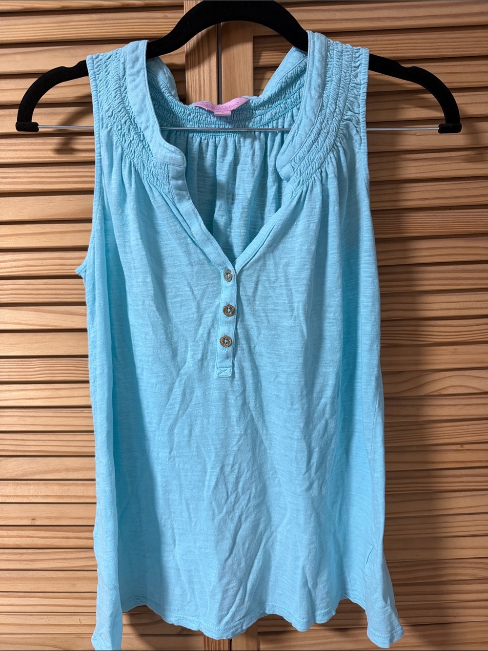 Lilly Pulitzer Light Blue Sleeveless Henley Tank